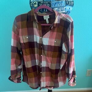 Levi's Casual Plaid Shirt - Pink and Brown